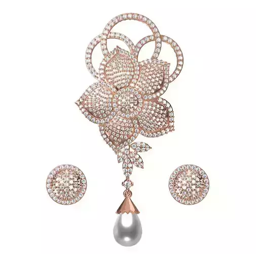 Women Earrings Pendant Set STL JCD Details