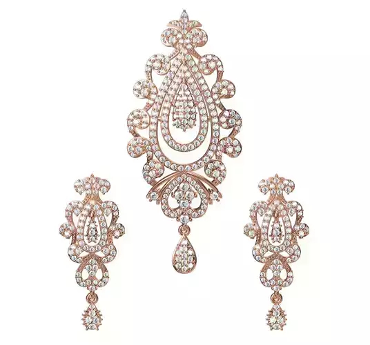 Women Earrings Pendant Set STL JCD Details