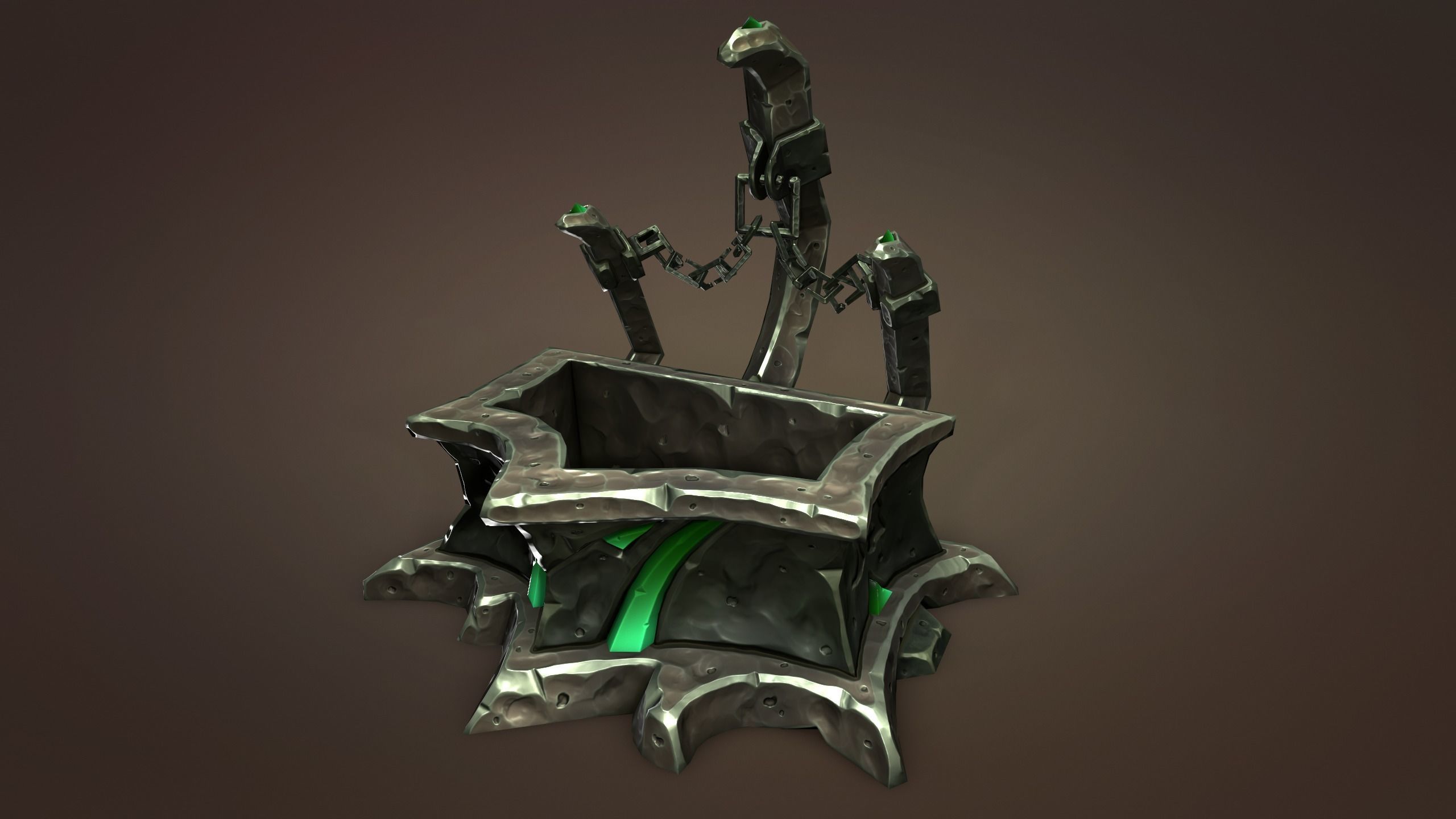 Undead water tank Low-poly 3D model_13