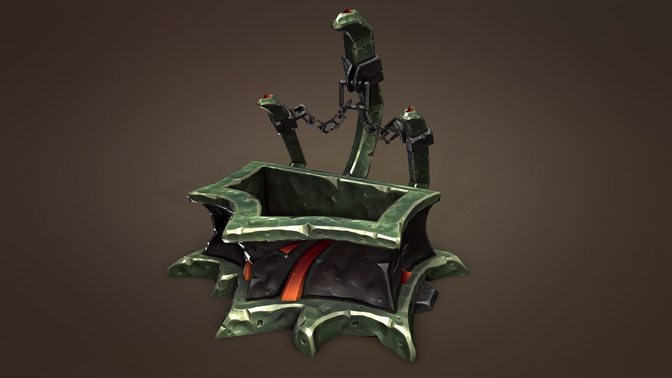 Undead water tank Low-poly 3D model_2