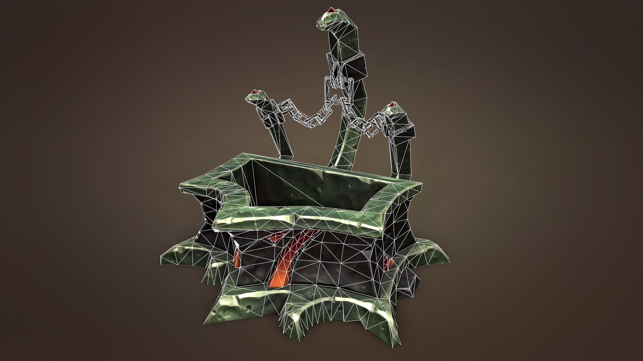 Undead water tank Low-poly 3D model_1