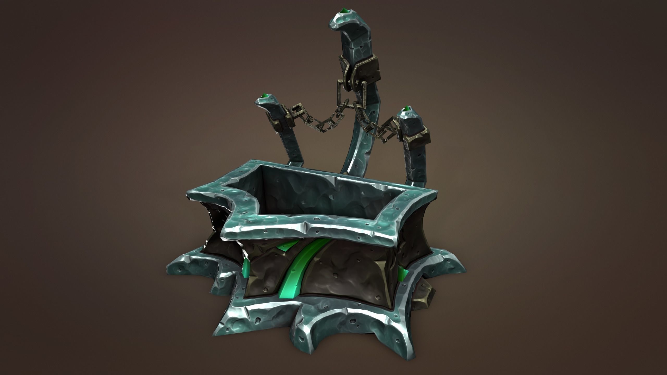 Undead water tank Low-poly 3D model_7