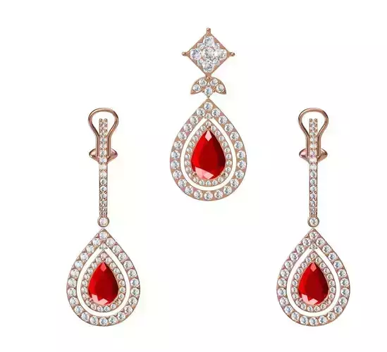 Women Earrings Pendant Set STL JCD Details