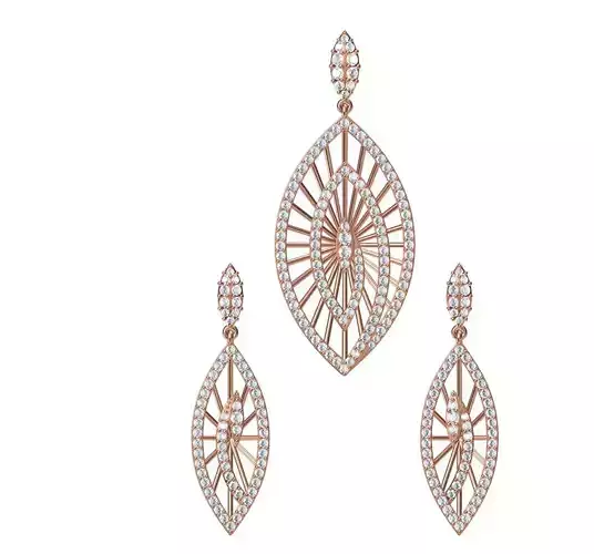 Women Earrings Pendant Set STL JCD Details