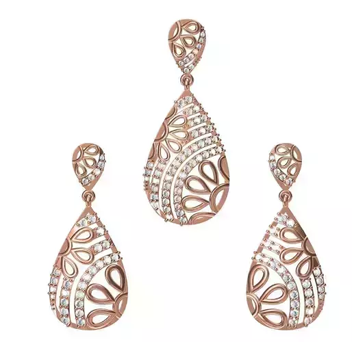 Women Earrings Pendant Set STL JCD Details