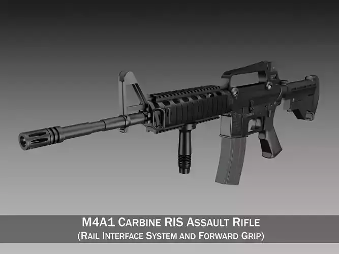 Colt M4A1 Carbine RIS Assault rifle 3D model