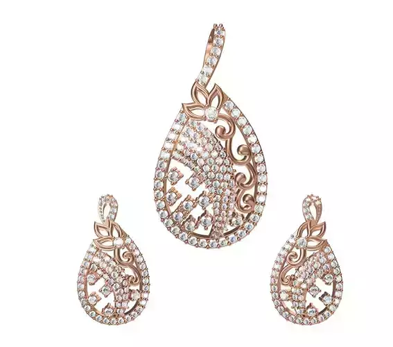 Women Earrings Pendant Set STL JCD Details