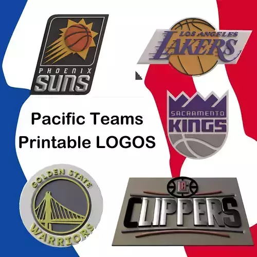 USA PACIFIC Basketball Teams Printable LOGOS  3D print model