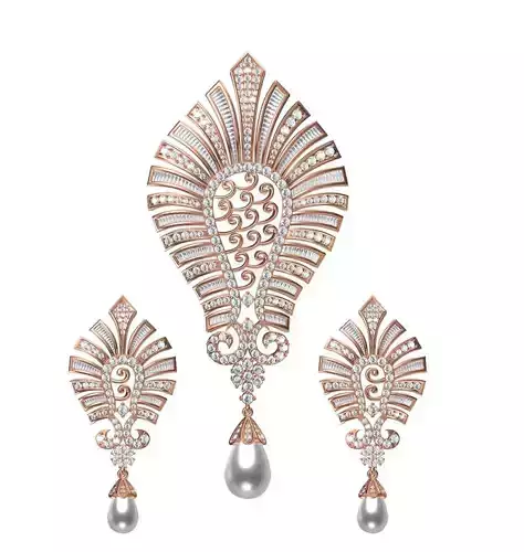 Women Earrings Pendant Set STL JCD Details