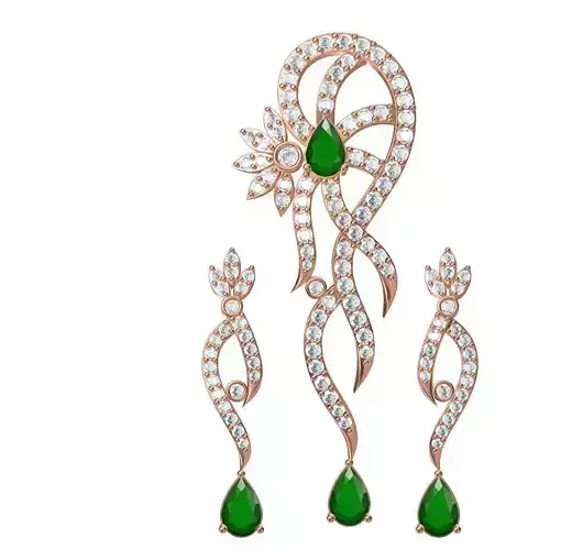 Women Earrings Pendant Set STL JCD Details