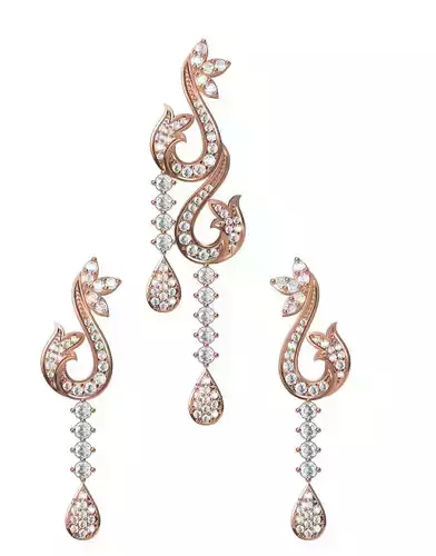 Women Earrings Pendant Set STL JCD Details