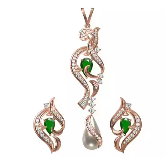 Women Earrings Pendant Set STL JCD Details