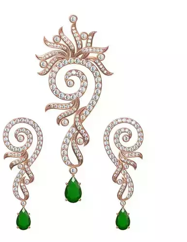 Women Earrings Pendant Set STL JCD Details