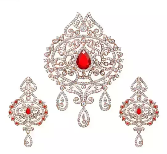 Women Earrings Pendant Set STL JCD Details