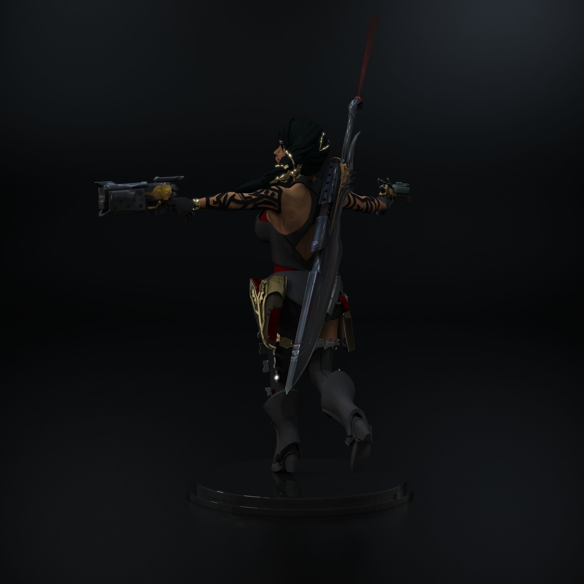 Samira League of legends Base skin 3D print model_6