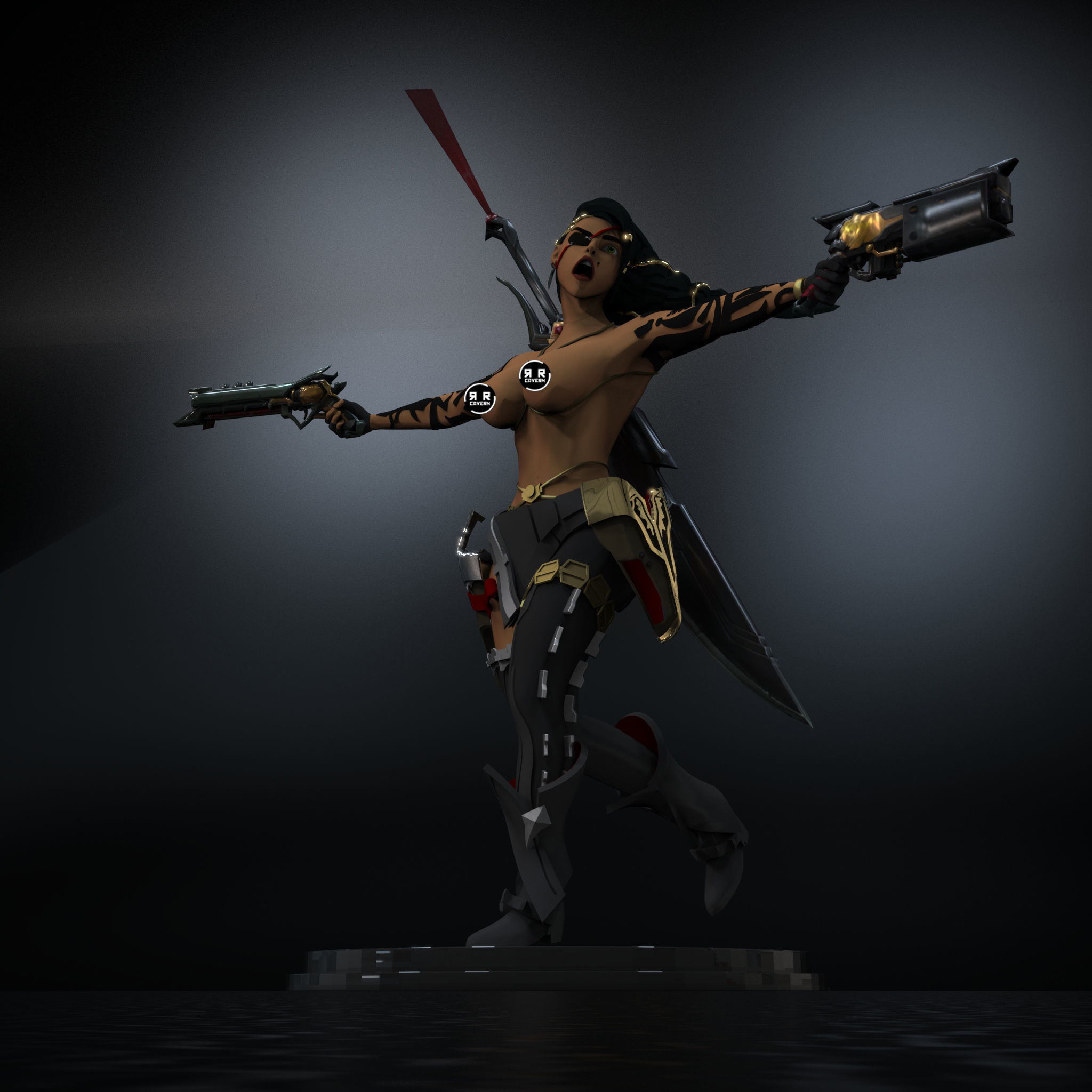 Samira League of legends Base skin 3D print model_13