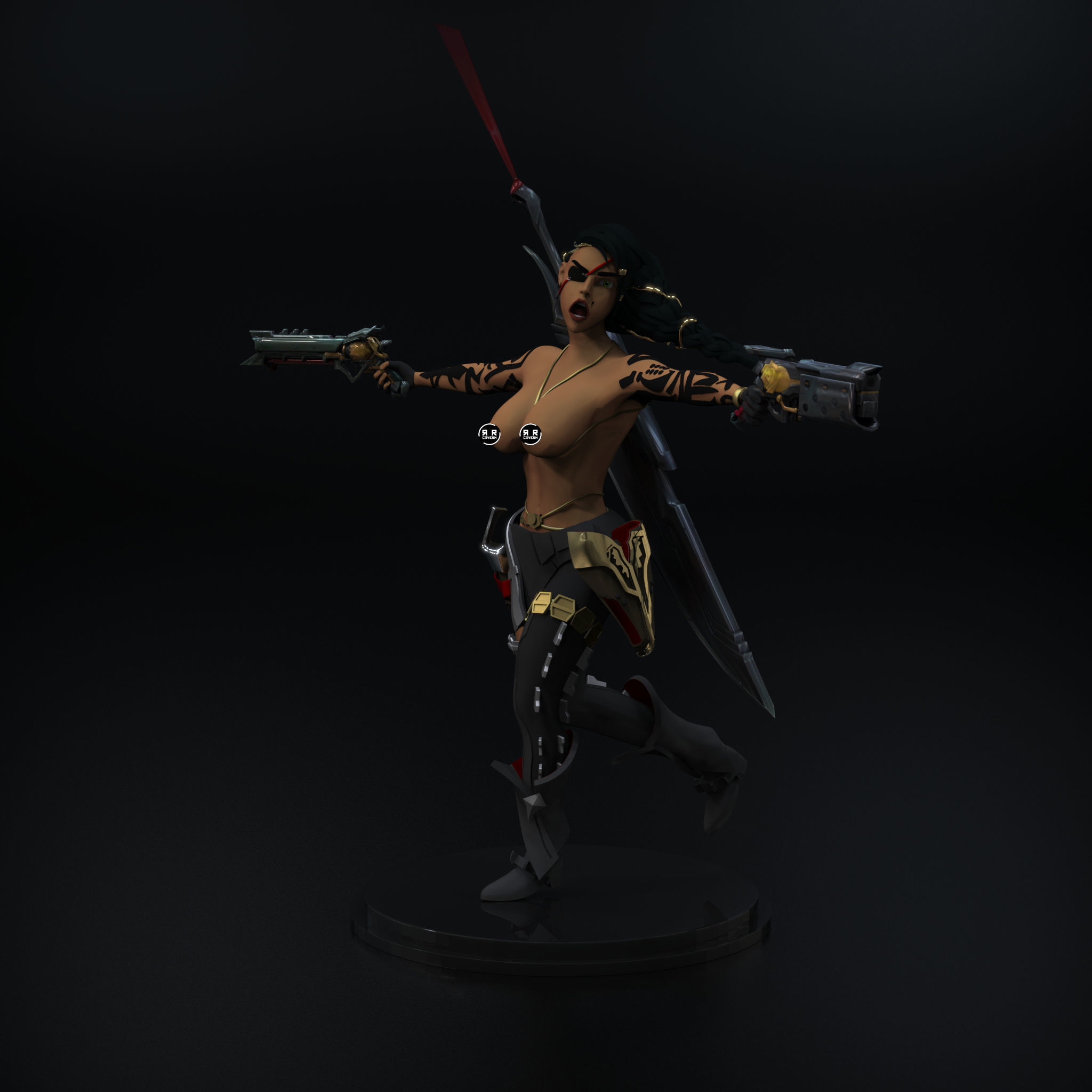 Samira League of legends Base skin 3D print model_10