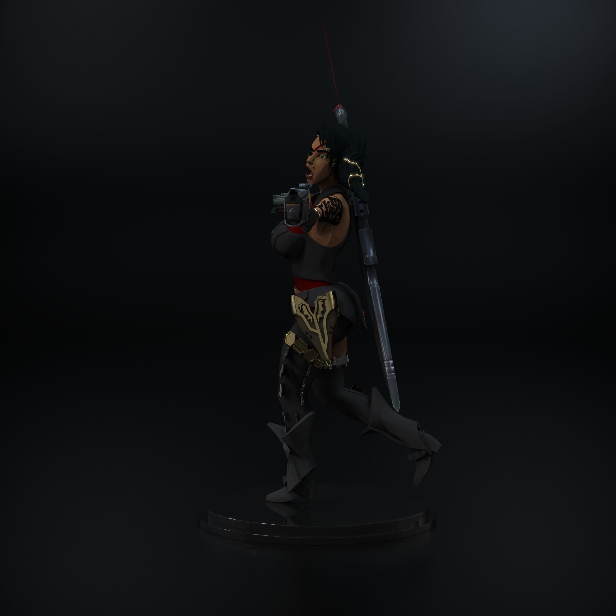 Samira League of legends Base skin 3D print model_5