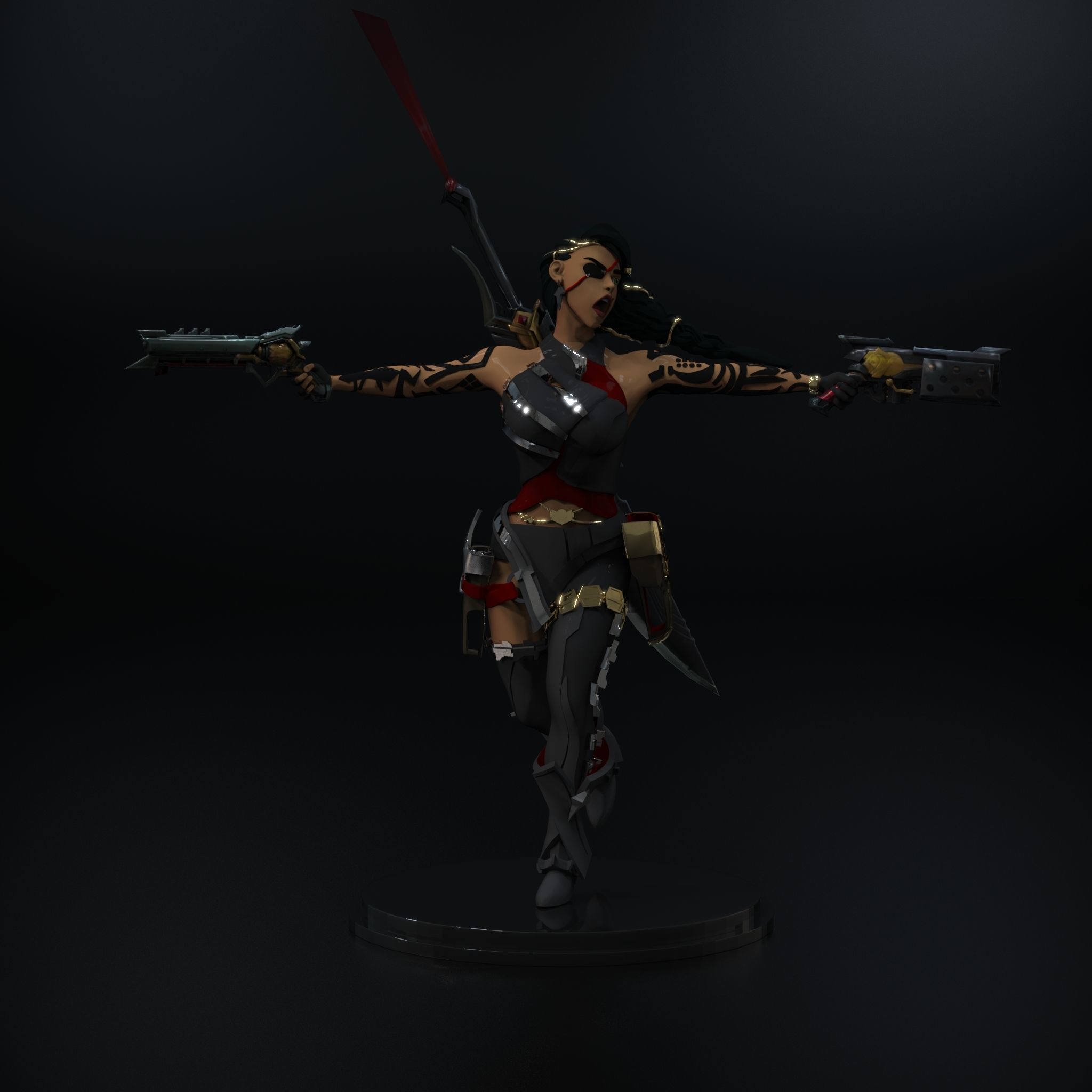 Samira League of legends Base skin 3D print model_3