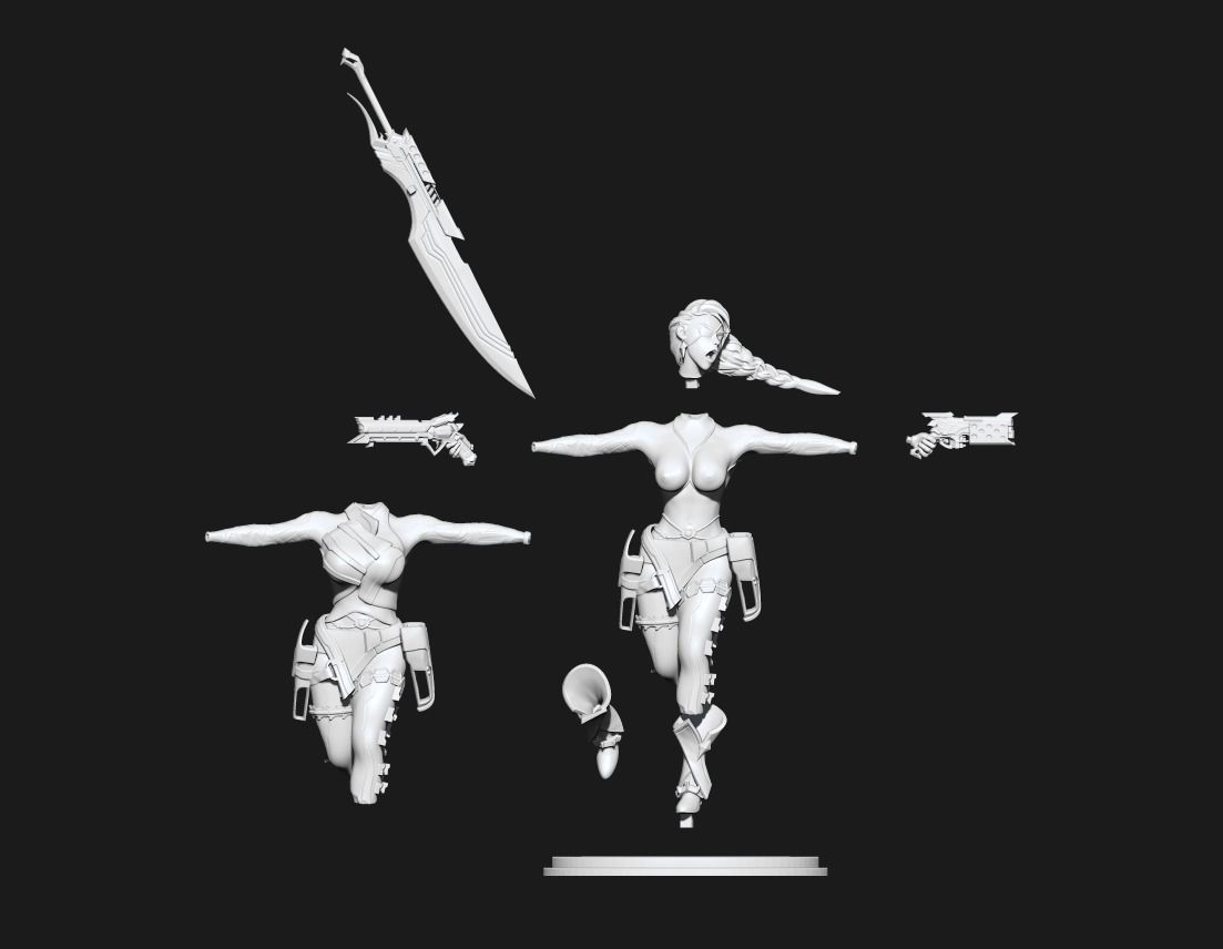 Samira League of legends Base skin 3D print model_17