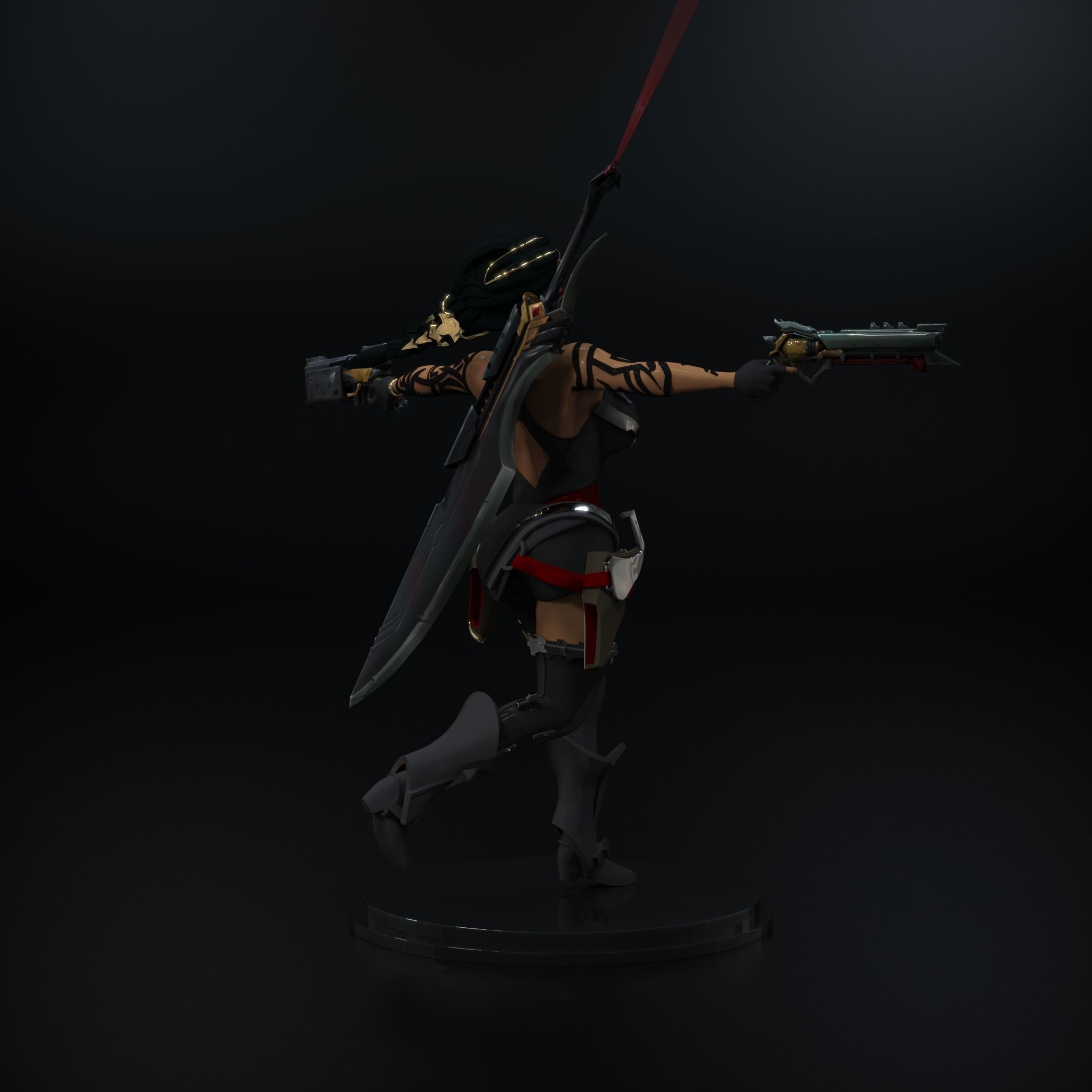Samira League of legends Base skin 3D print model_8