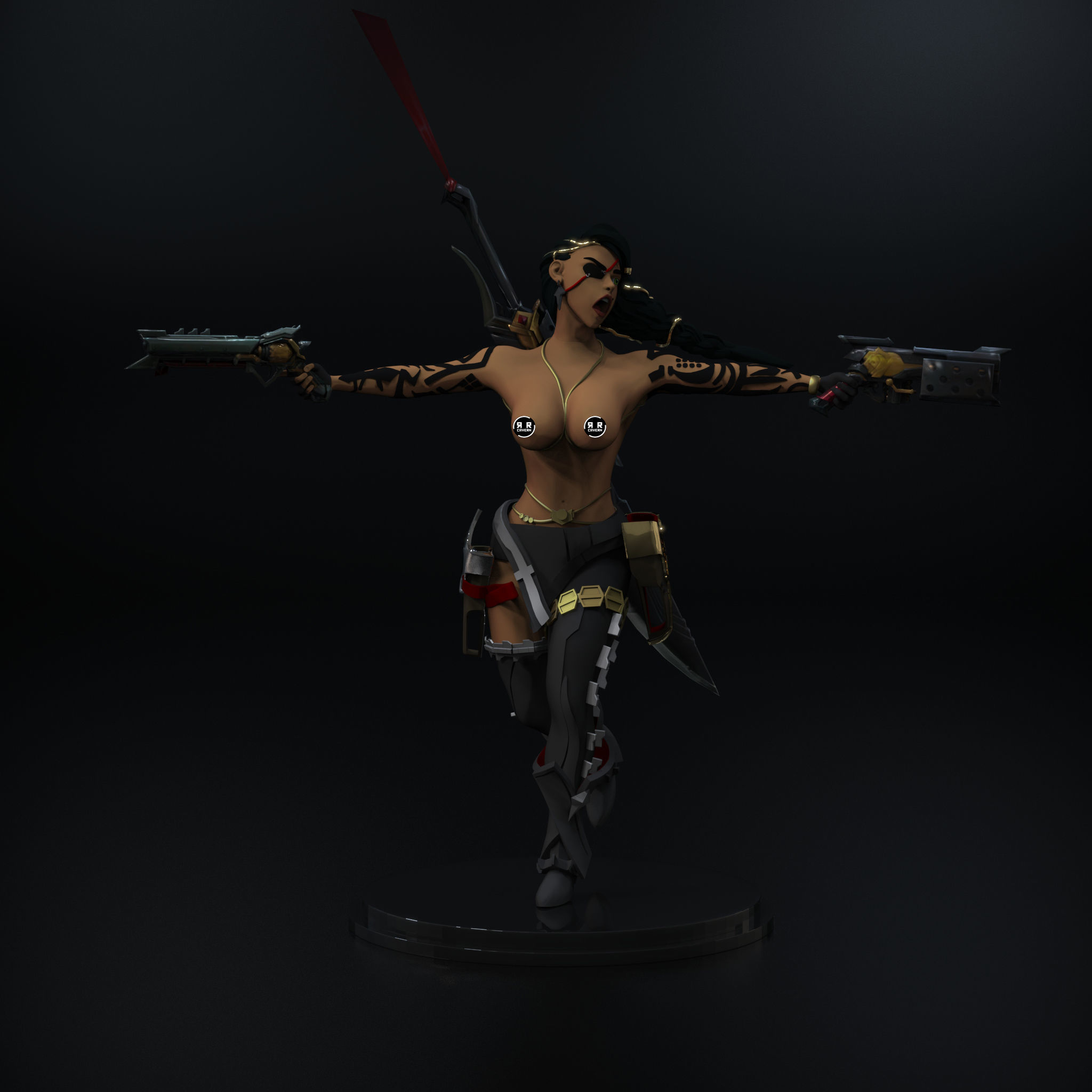 Samira League of legends Base skin 3D print model_9