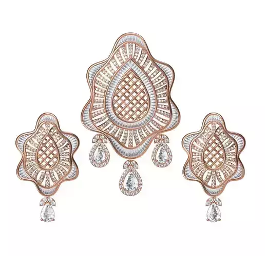 Women Earrings Pendant Set STL JCD Details