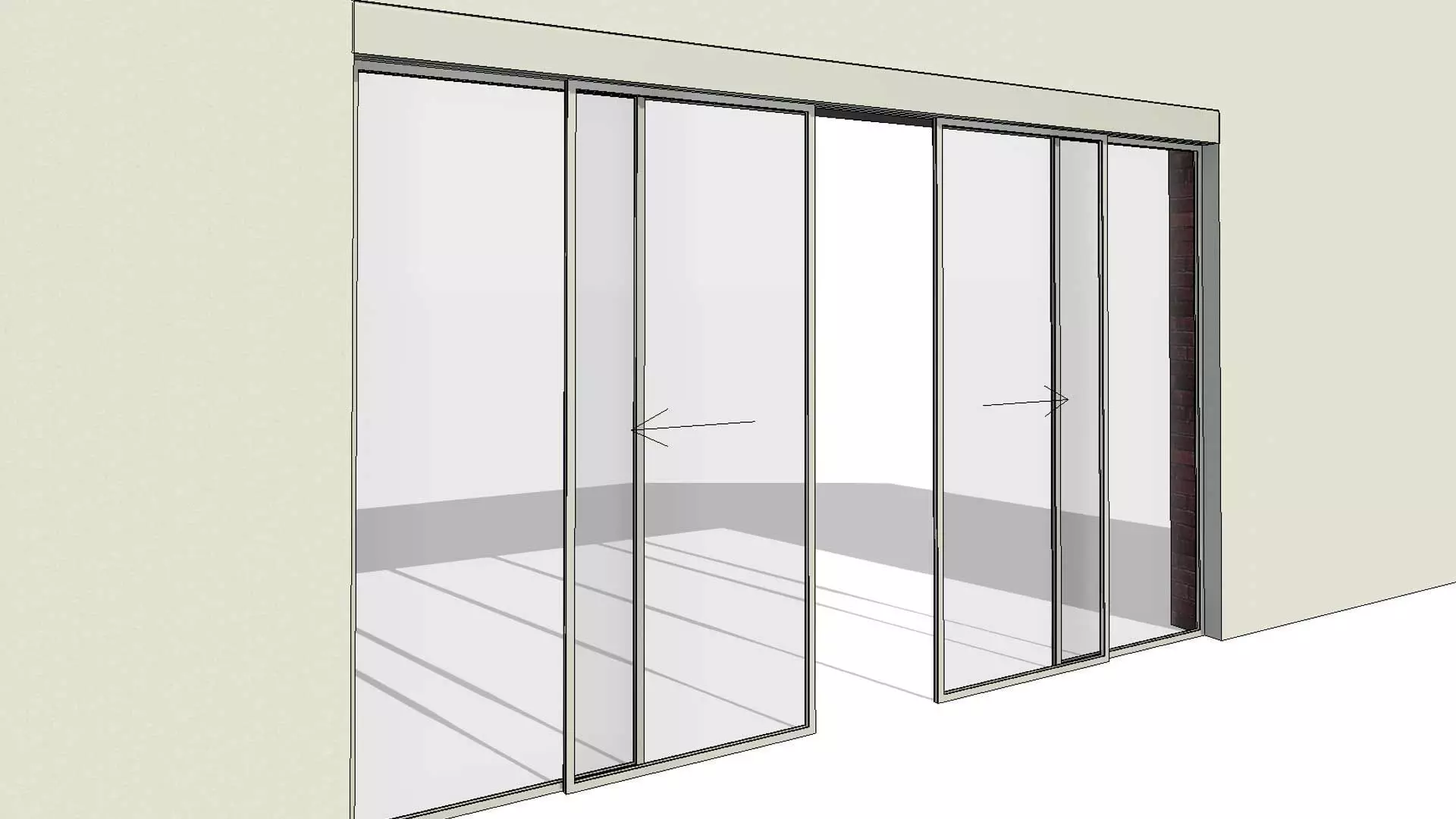 Wall Based Automatic Double Sliding Door 3D model_0