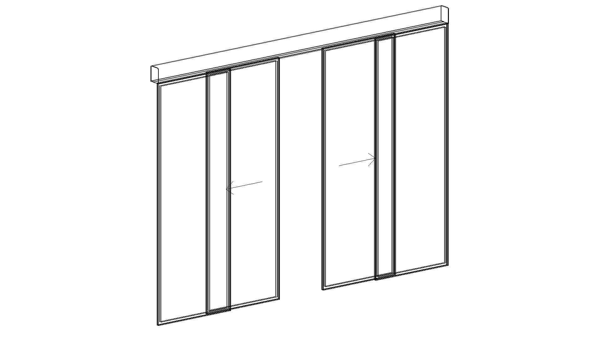 Wall Based Automatic Double Sliding Door 3D model_7