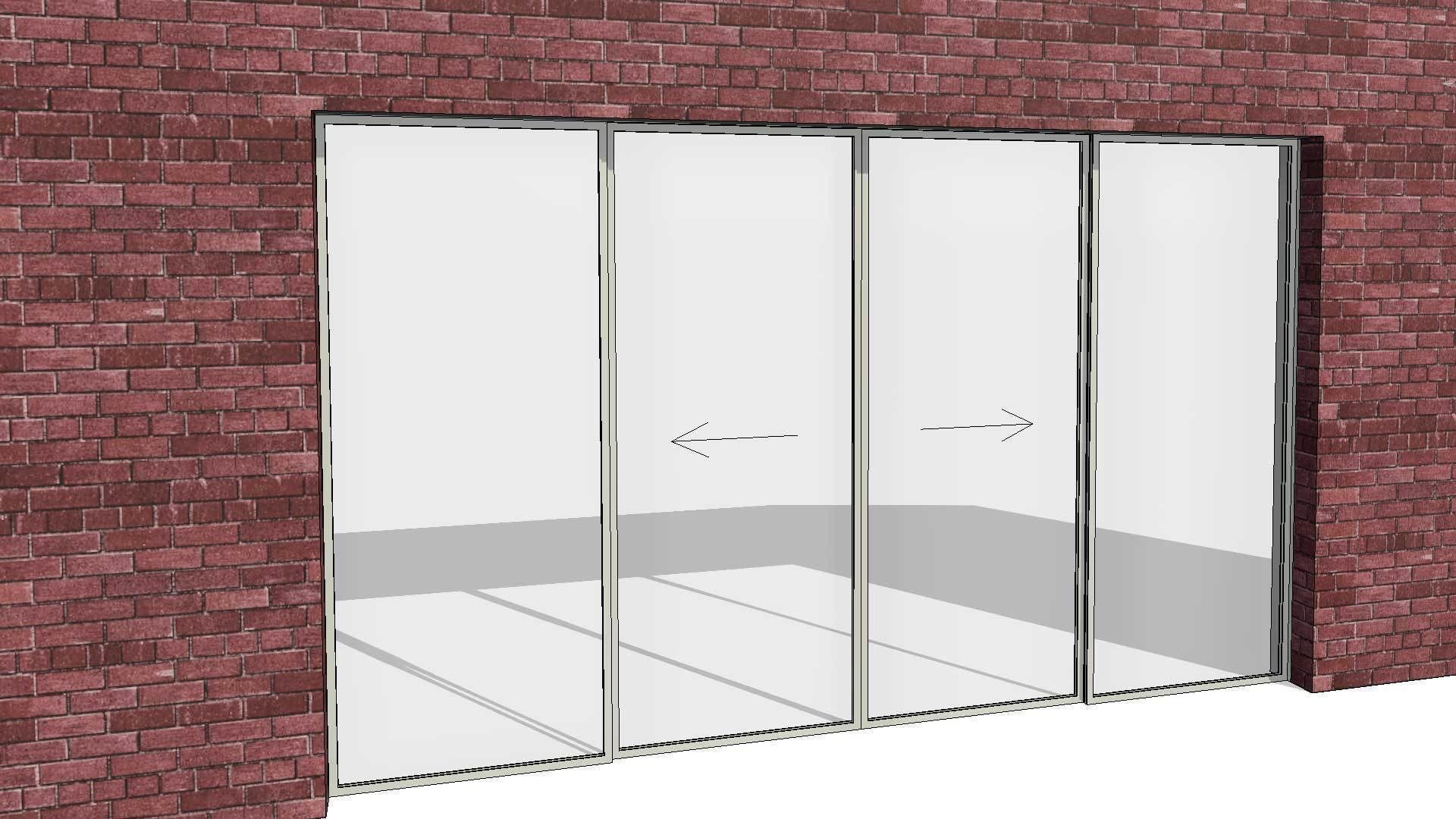 Wall Based Automatic Double Sliding Door 3D model_4