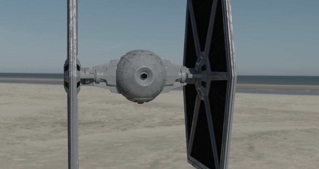 Realistic tie Fighter 3D model_2
