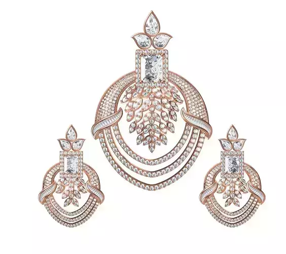 Women Earrings Pendant Set STL JCD Details