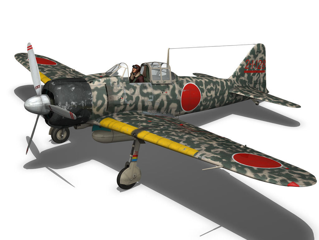 Mitsubishi A6M2 Zero - Hiyo Fighter Group 3D model_1