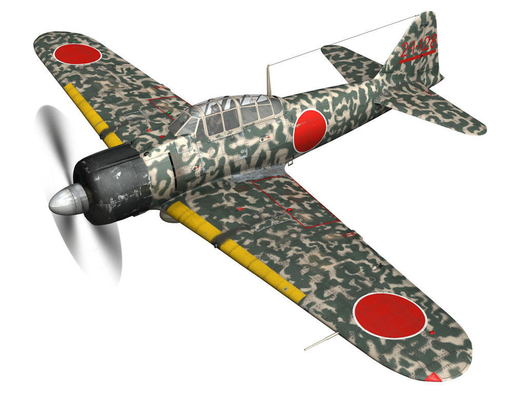 Mitsubishi A6M2 Zero - Hiyo Fighter Group 3D model_10