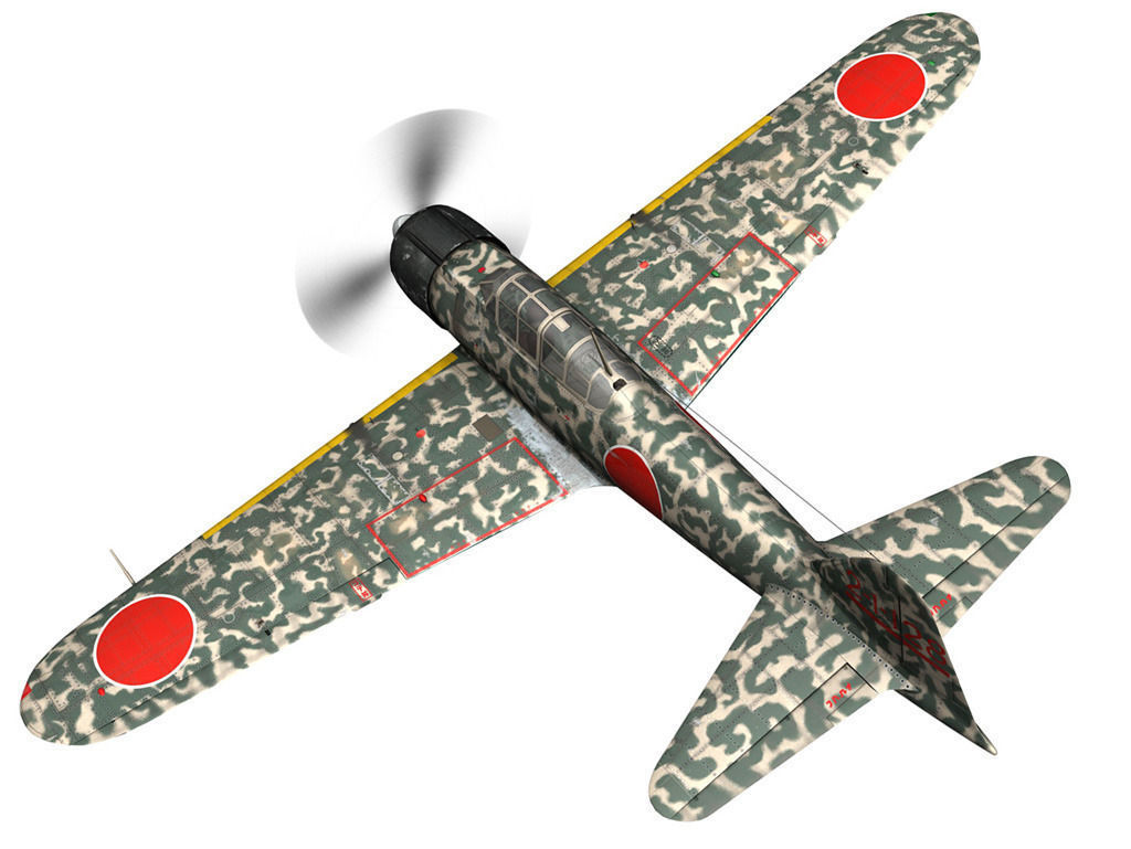 Mitsubishi A6M2 Zero - Hiyo Fighter Group 3D model_11
