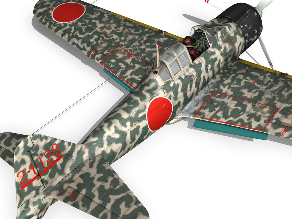 Mitsubishi A6M2 Zero - Hiyo Fighter Group 3D model_6
