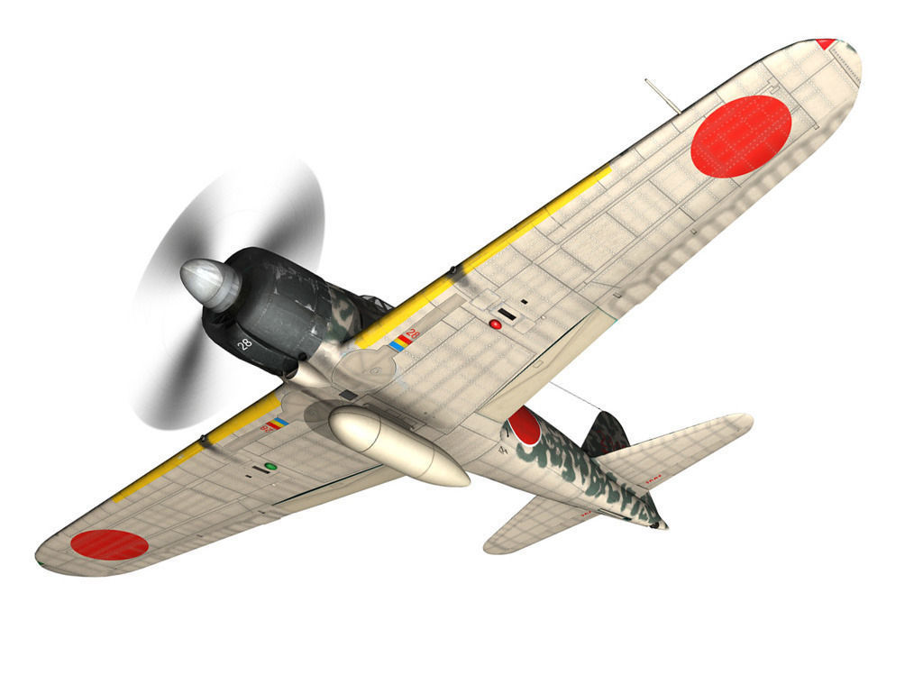 Mitsubishi A6M2 Zero - Hiyo Fighter Group 3D model_9