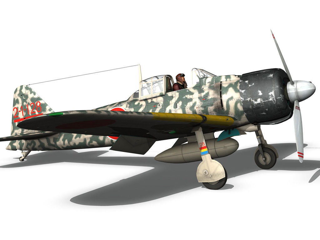 Mitsubishi A6M2 Zero - Hiyo Fighter Group 3D model_2