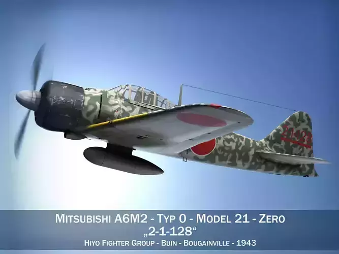Mitsubishi A6M2 Zero - Hiyo Fighter Group 3D model