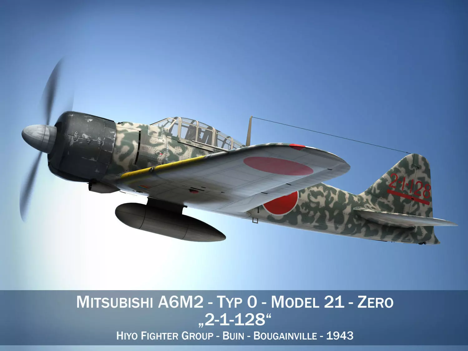 Mitsubishi A6M2 Zero - Hiyo Fighter Group 3D model_0