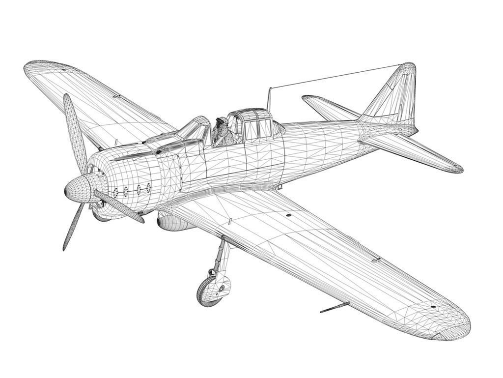 Mitsubishi A6M2 Zero - Hiyo Fighter Group 3D model_17