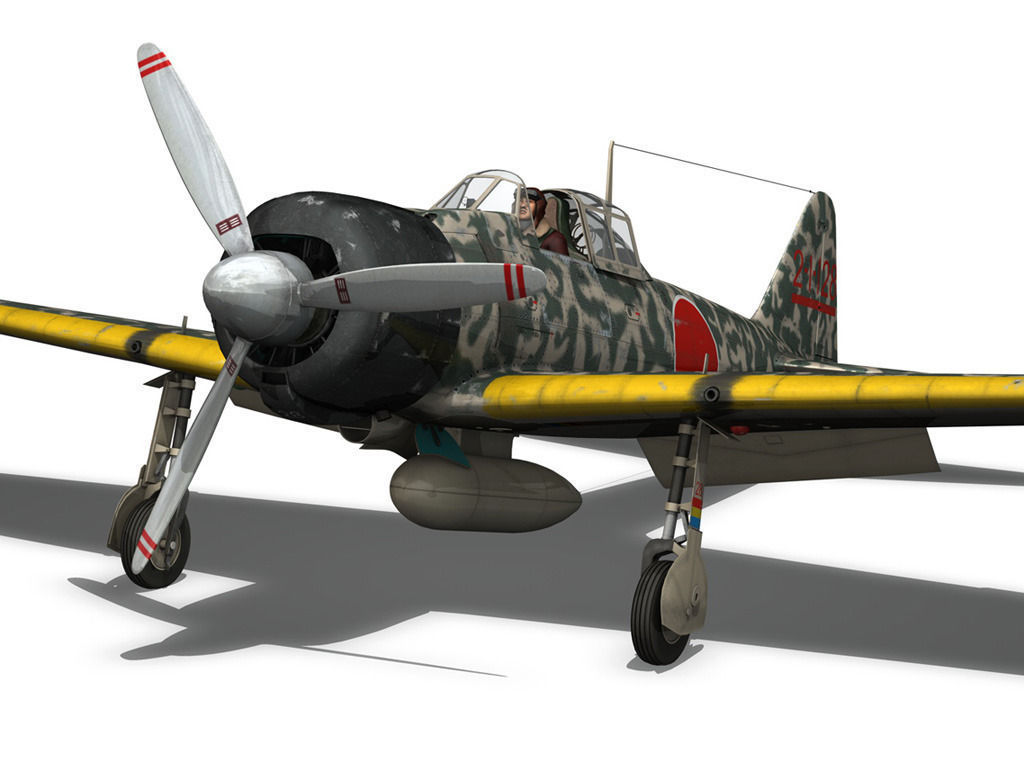 Mitsubishi A6M2 Zero - Hiyo Fighter Group 3D model_3