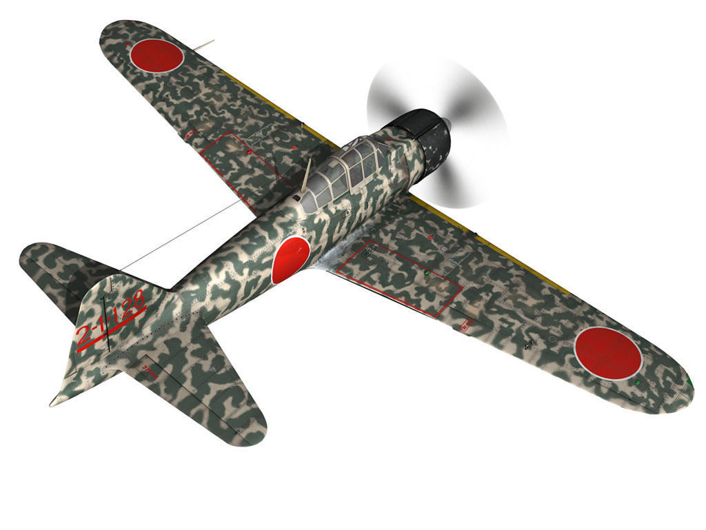 Mitsubishi A6M2 Zero - Hiyo Fighter Group 3D model_13