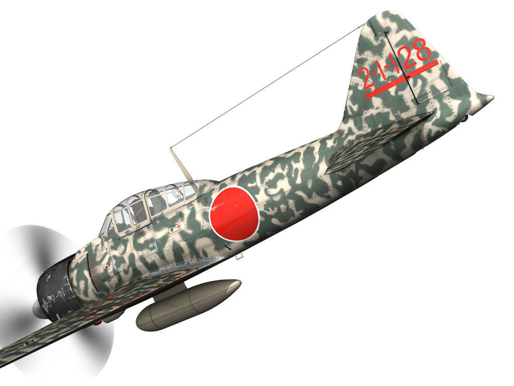 Mitsubishi A6M2 Zero - Hiyo Fighter Group 3D model_12