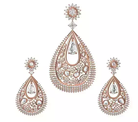 Women Earrings Pendant Set STL JCD Details