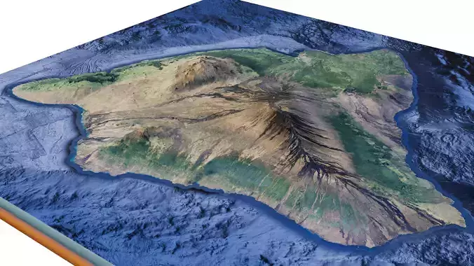 island of Hawaii 3d model terrain The Big Island 3D model