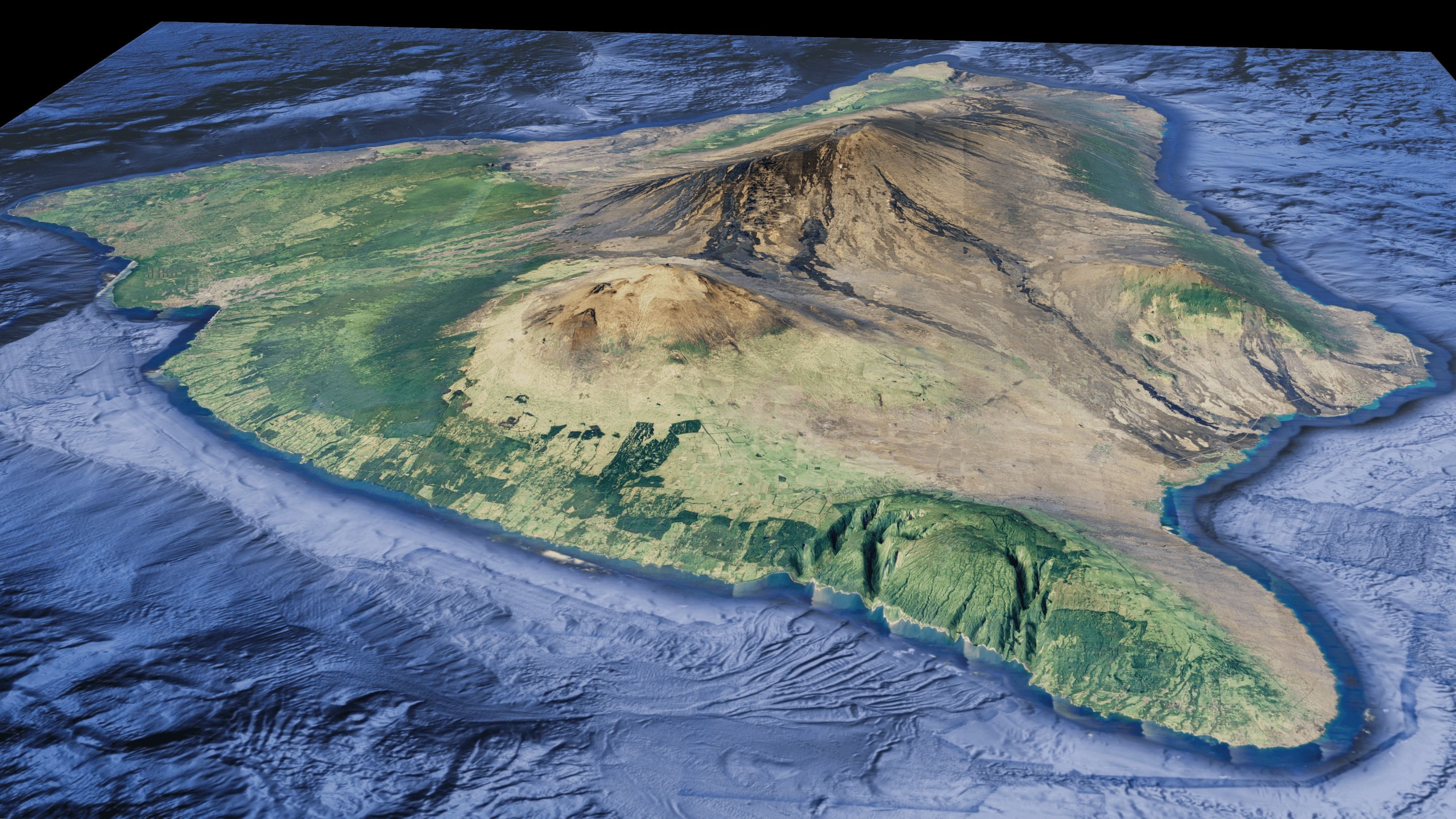 island of Hawaii 3d model terrain The Big Island 3D model_1