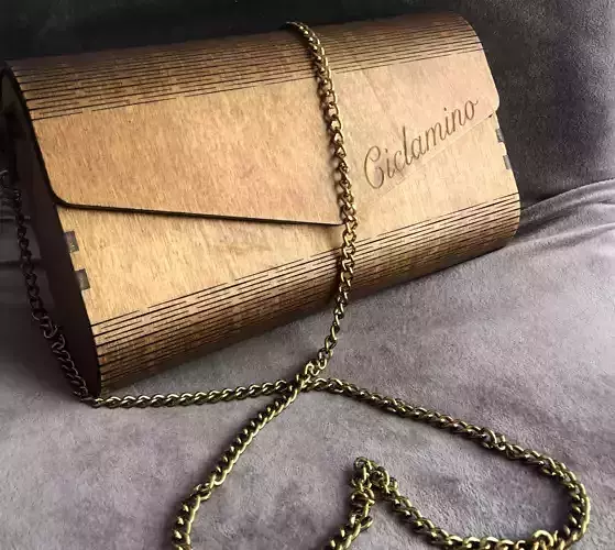 LASER CUT - WOMENS BAG MADE OF WOOD Low-poly 3D model