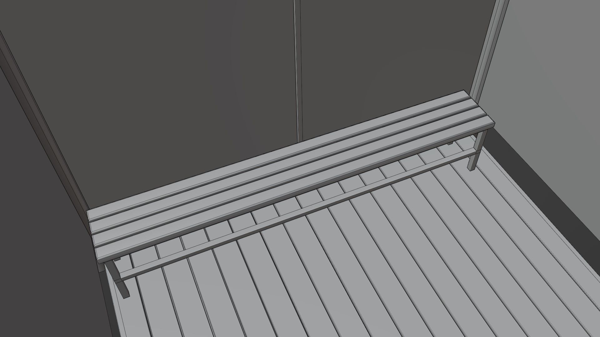 Dressing booth Changing room Beach cabin tent Low-poly 3D model_8