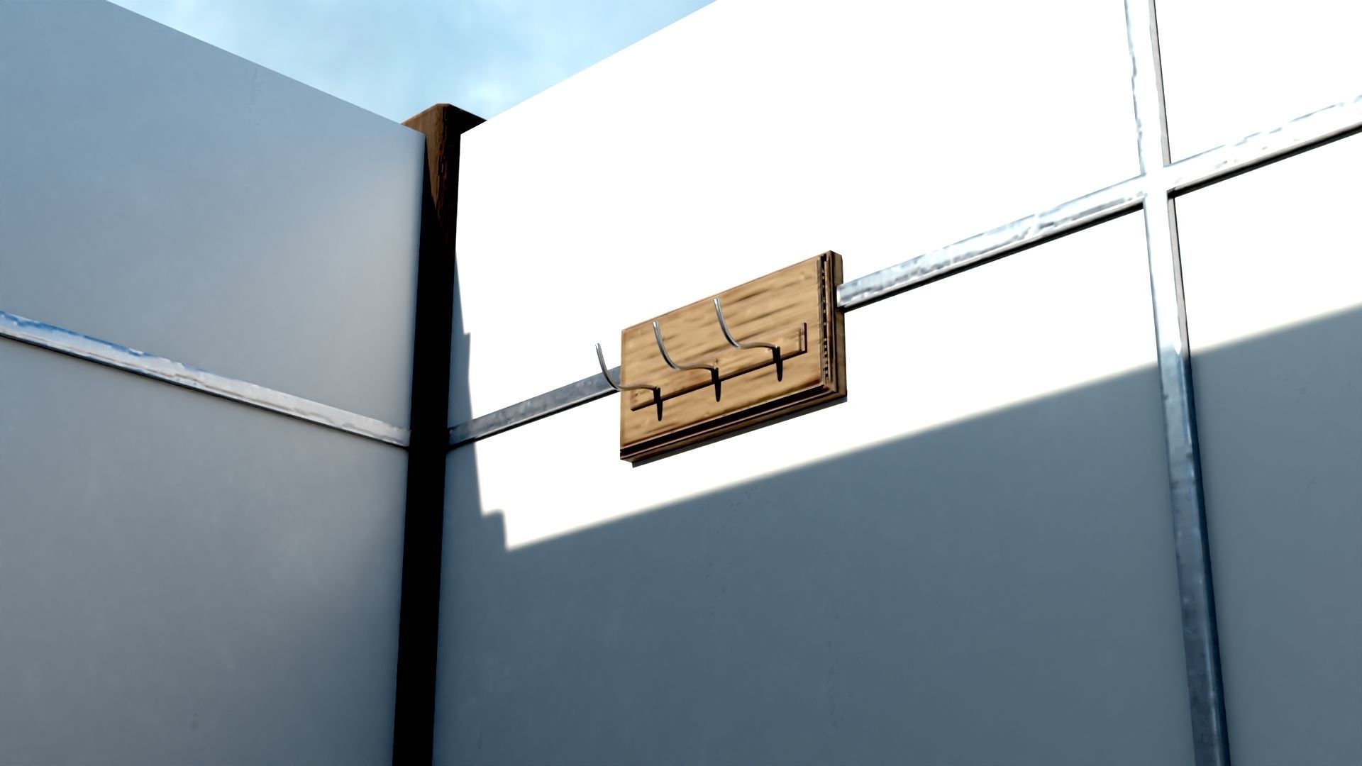 Dressing booth Changing room Beach cabin tent Low-poly 3D model_6